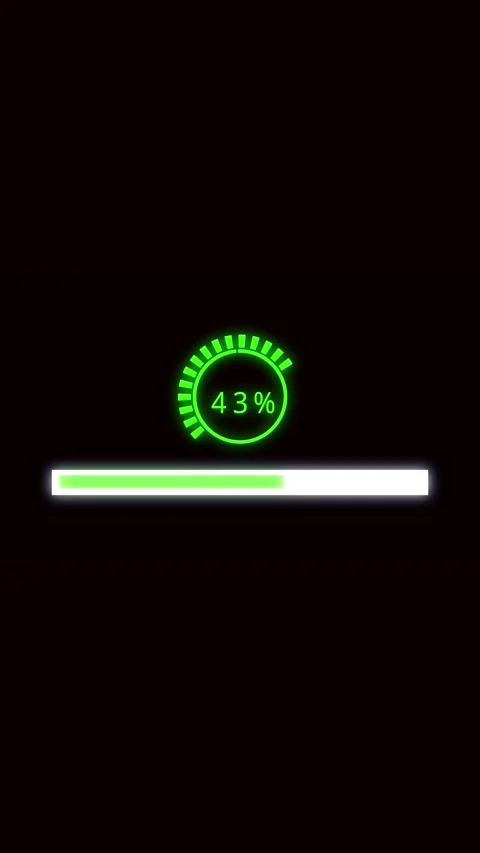 Green loading bar animation circular progress meter user interface vertical.. Video stock 321629709