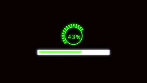 Green loading bar animation tech interface 45 percent progress startup syst.. Stock Footage 321443523