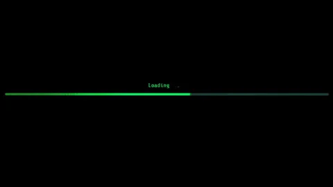 Green Loading Bar with Error Message in Red on a Black Screen, Indicating Stock Footage 281454669