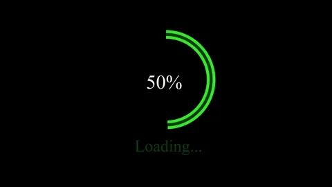 Green loading circle with 51 percent and text on a black background abstrac.. Stock Footage 337567017