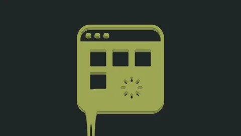 Green Loading a data window with a progress bar icon isolated on black 動画素材 235518630
