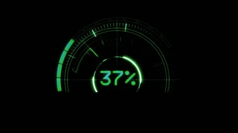 Green loading digital percent countdown Stock Footage 146050915