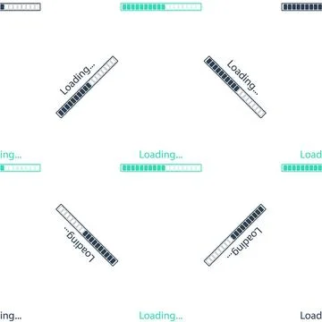 Green Loading icon isolated seamless pattern on white background. Progress bar Stock Illustration