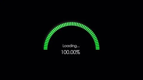 Green loading info graphics animation of number digits, from zero to hundred Stock Illustration