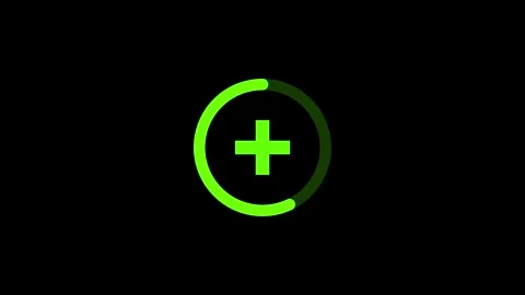 Green Loading Plus Button Icon 库存影片 333154071