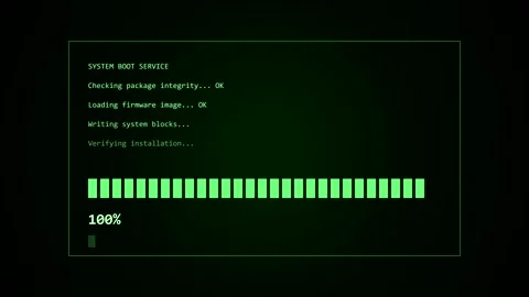 Green loading progress bar animation on black screen Stock-Footage 347037704