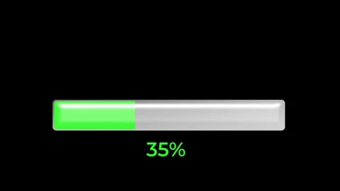 Green "Loading" progress bar fills from 0 to 100 percent. 動画素材 319926108