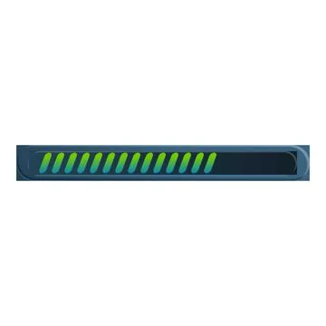 Green loading progress bar showing updating status Illustrazione stock