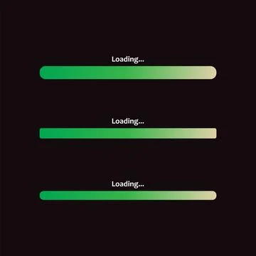 Green Loading Progress Bar Vector Set 스톡 일러스트