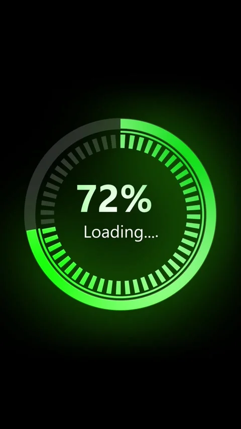 Green loading progress circle animation percent complete digital interface .. Stock Footage 341613486