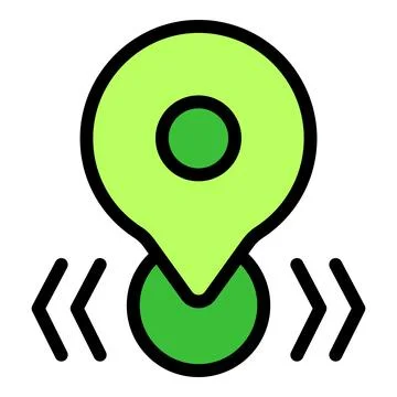 Green location pin bouncing highlighting current position Stock Illustration