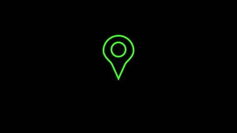 Green Location Pin Icon on Dark Background Stock Footage 332984294