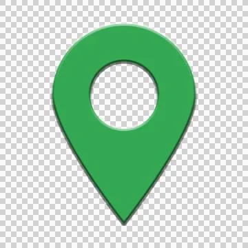 Green Location Pin Map Marker Icon on Transparent Background Stock Illustration