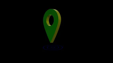 Green Location Pin Minimal Icon Design Stock Footage 332468309