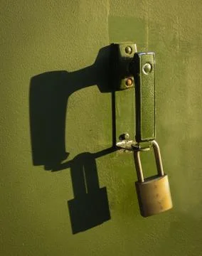 Green locked handle Stock Photos