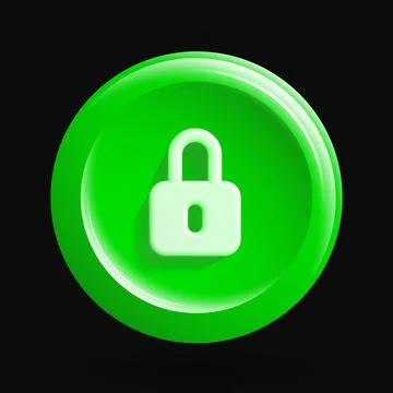 Green Locker Icon. Security Isolated Design Element Stock Illustration