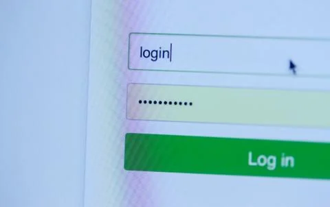 Green log in form Stock Photos