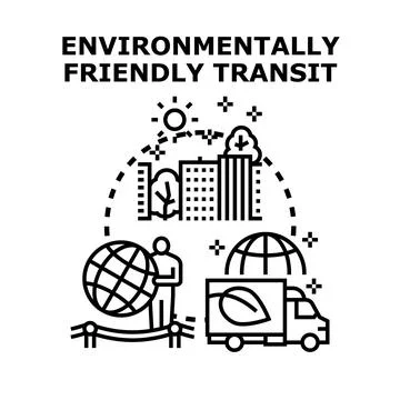 Green logistics with environmentally friendly transit transporting concept Ilustración de archivo