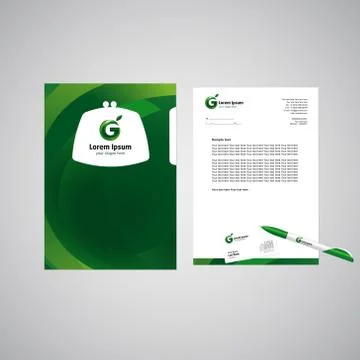 Green logo template Illustrazione stock
