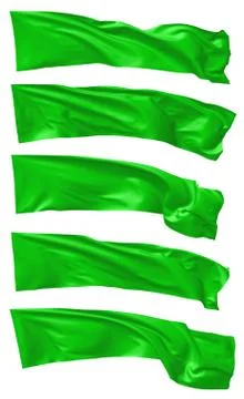 Green long flags set Stock Illustration