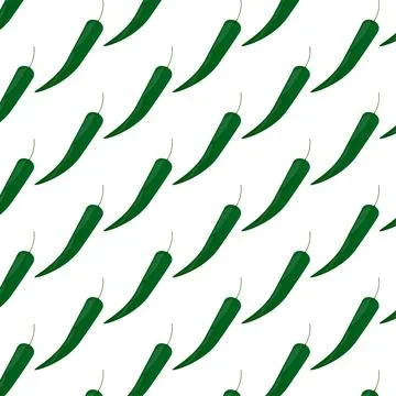 Green long peppers seamless pattern vector abstract illustration Illustrazione stock