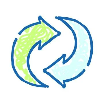 Green loop arrows recycling symbol concept Stock Illustration