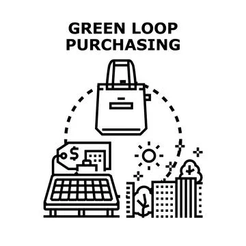 Green loop purchasing concept with sustainable consumption 스톡 일러스트