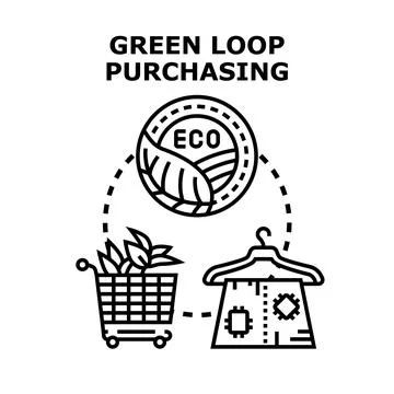 Green loop purchasing concept with sustainable consumption lifestyle Stock Illustration