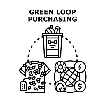 Green loop purchasing illustrating sustainable economic cycle 스톡 일러스트