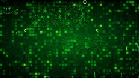 Green loopable information technology background binary symbols zeros and ones Stock Footage 764069