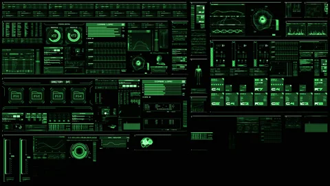 Green looped futuristic interface. Digital motion Background Stock Footage 149028545