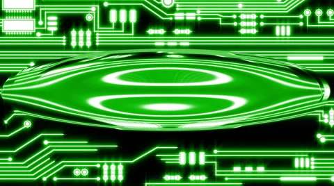 Green Looping Circuit Board Tech Abstract with ocular effect Stock Footage 40975337