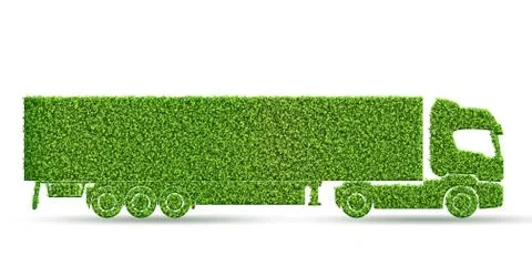 Green low emission electic vehicle concept - 3d rendering Stock Illustration