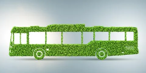 Green low emission electic vehicle concept - 3d rendering Stock Illustration