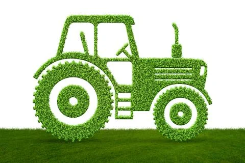 Green low emission electic vehicle concept - 3d rendering Stock Illustration