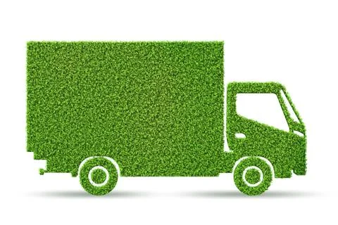 Green low emission electic vehicle concept - 3d rendering Stock Illustration