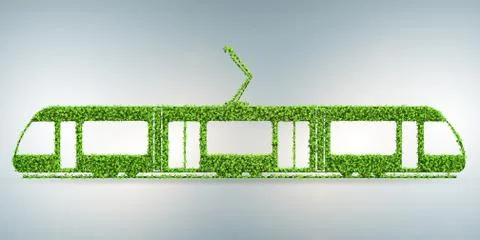 Green low emission electic vehicle concept - 3d rendering Stock Illustration