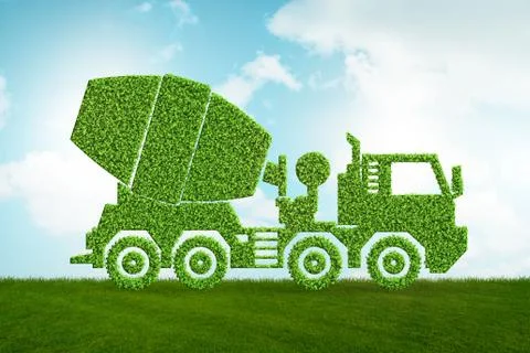 Green low emission electic vehicle concept - 3d rendering Stock-Illustration