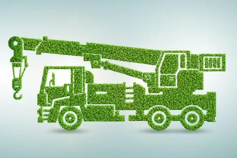 Green low emission electic vehicle concept - 3d rendering Stock Illustration