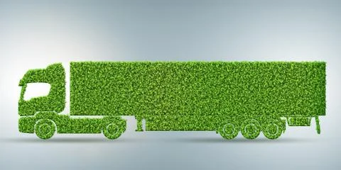 Green low emission electic vehicle concept - 3d rendering Stock Illustration