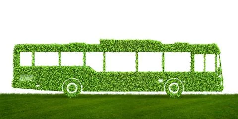 Green low emission electic vehicle concept - 3d rendering 스톡 일러스트