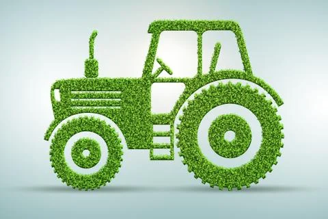 Green low emission electic vehicle concept - 3d rendering Stock Illustration