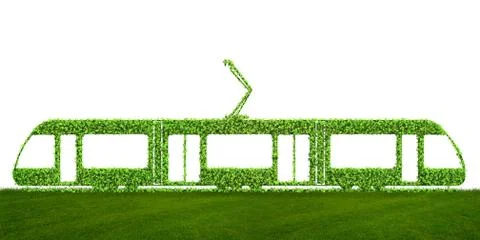 Green low emission electic vehicle concept - 3d rendering Stock Illustration