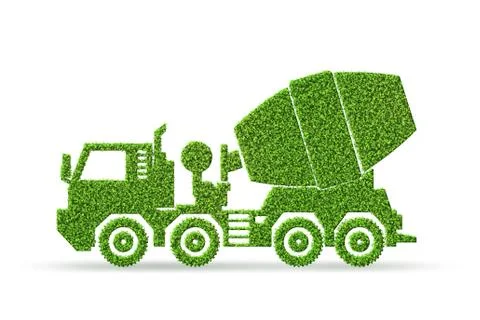 Green low emission electic vehicle concept - 3d rendering Stock Illustration