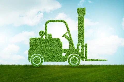 Green low emission electic vehicle concept - 3d rendering Stock-Illustration