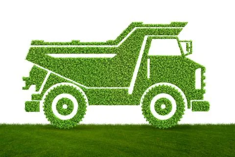 Green low emission electic vehicle concept - 3d rendering Stock Illustration