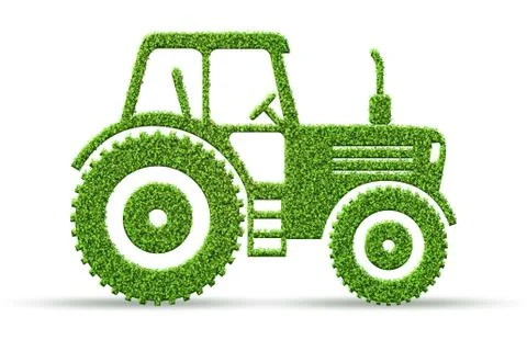 Green low emission electic vehicle concept - 3d rendering Stockillustratie