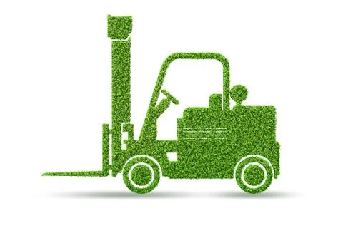 Green low emission electic vehicle concept - 3d rendering Stock Illustration