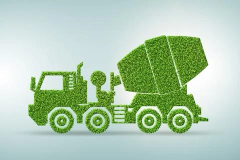 Green low emission electic vehicle concept - 3d rendering Stock-Illustration