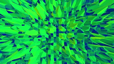 Green low poly background pulsating. Abstract low poly surface as unique Stock Footage 77023170